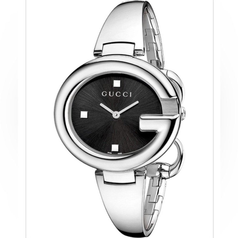 Gucci Guccissima black and silver watch, authentic EUC